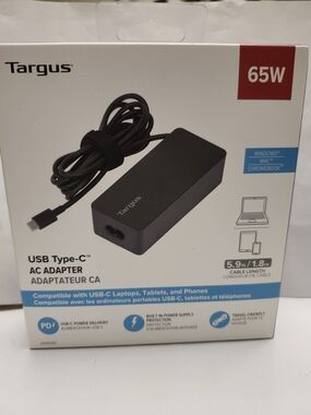 Targus USB Type-C 65W AC Adapter – Black New In Box